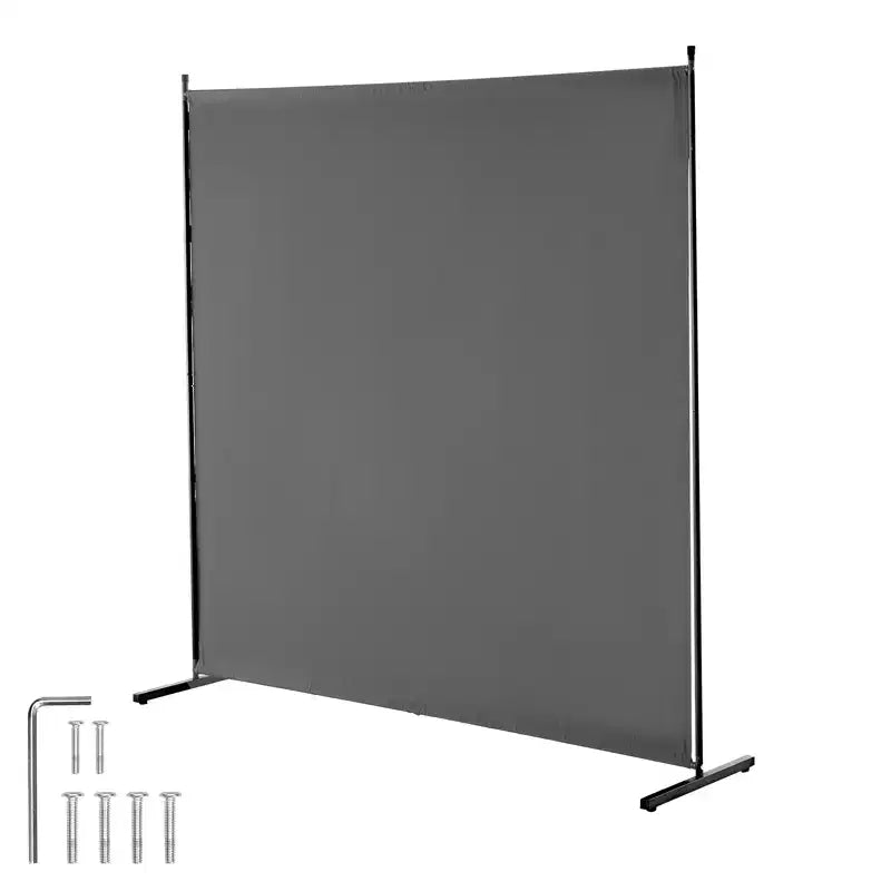 VEVOR Room Divider, Single Panel Room Divider, 6FT Privacy Screen Indoor, Partition Divider for Room Separation, Freestanding Room Divider, Grey