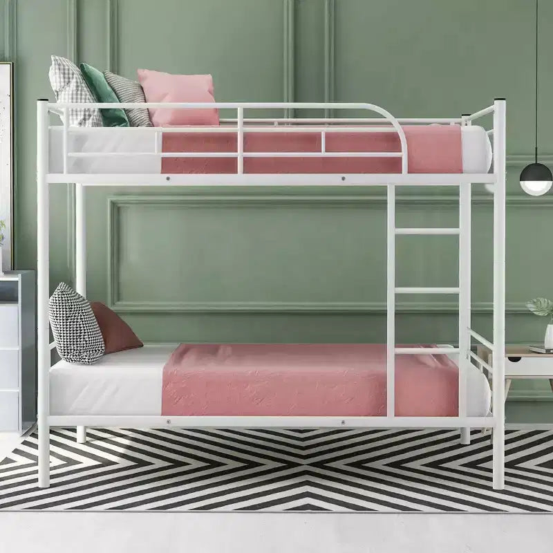 Lit superposé avec échelle et barrière de sécurité, lits mezzanine en métal pour enfants, filles, garçons, montage facile, gain de place.