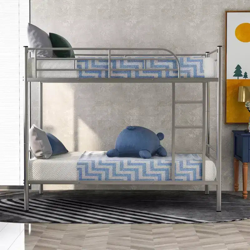 Lit superposé avec échelle et barrière de sécurité, lits mezzanine en métal pour enfants, filles, garçons, montage facile, gain de place.