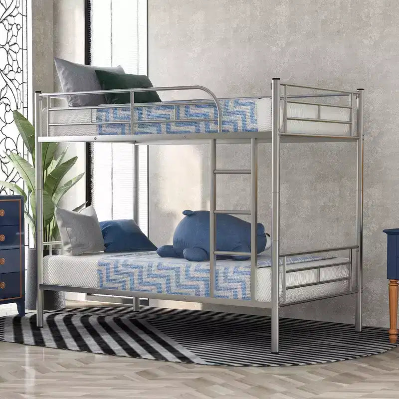 Lit superposé avec échelle et barrière de sécurité, lits mezzanine en métal pour enfants, filles, garçons, montage facile, gain de place.