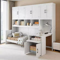 Merax All-in-One Twin Murphy Bed with Foldable Desk, White