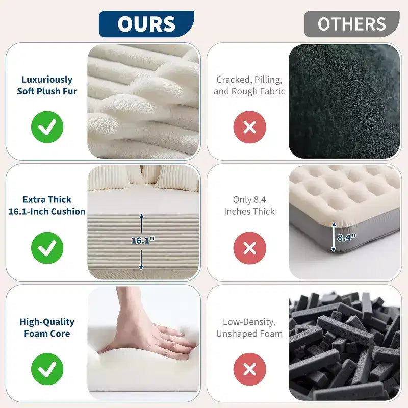 61 Grande méridienne, canapé extra-large en velours côtelé, 4 oreillers et accoudoirs, causeuse douillette pour le salon ou la chambre, noir