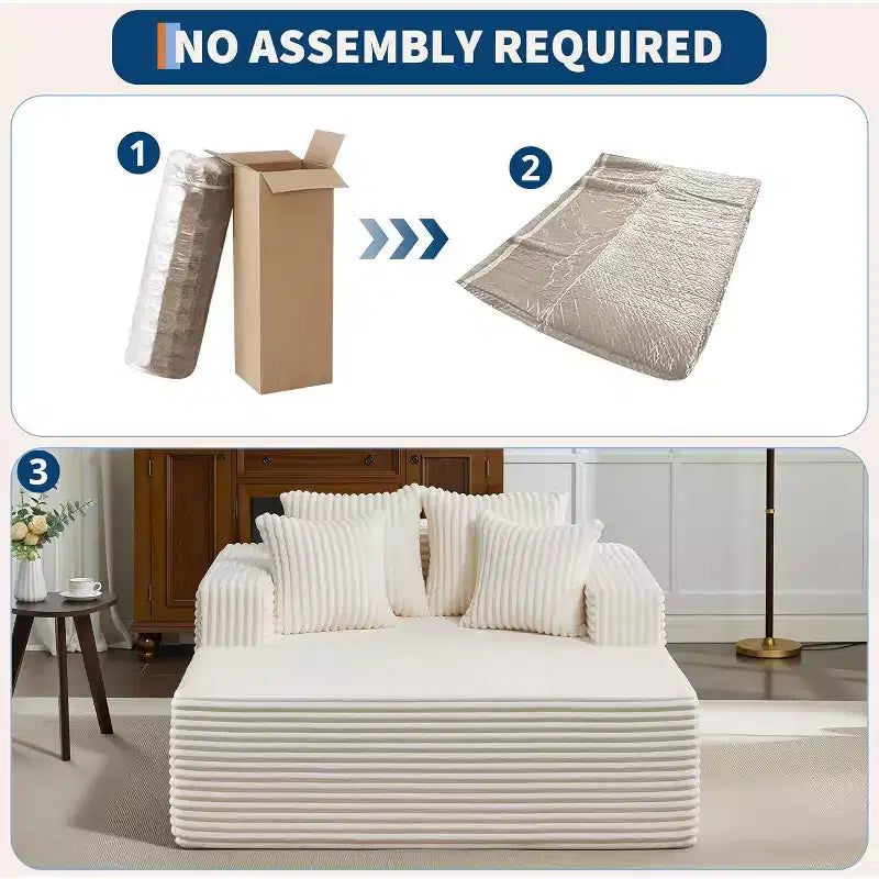 61 Grande méridienne, canapé extra-large en velours côtelé, 4 oreillers et accoudoirs, causeuse douillette pour le salon ou la chambre, noir