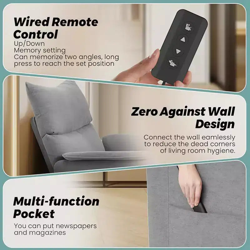 Fauteuil inclinable électrique avec massage et chauffage, Canapé inclinable individuel réglable, Fauteuil de cinéma maison