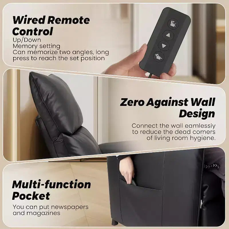 Fauteuil inclinable électrique avec massage et chauffage, Canapé inclinable individuel réglable, Fauteuil de cinéma maison