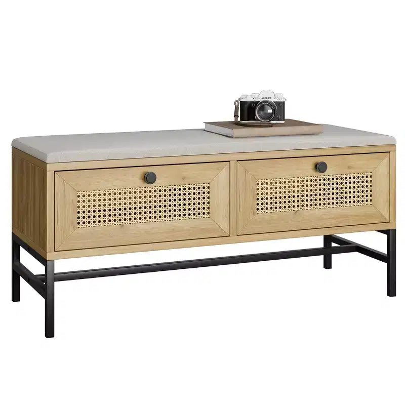 Banc de rangement d'entrée avec tiroirs de rangement, banc à chaussures avec 2 tiroirs de rangement et siège pour couloir et chambre à coucher
