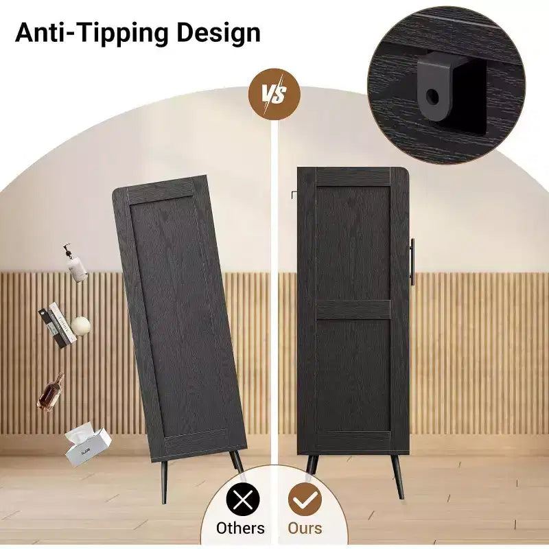 Étagère à chaussures en rotin à 6 niveaux - Organiseur d'étagères réglables avec portes pour entrée, couloir et placard, tissage naturel