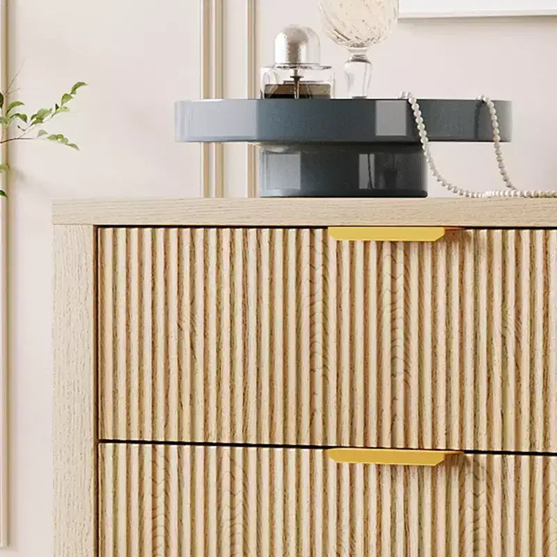 Commode de chambre, commode à 5 tiroirs cannelés, commode moderne haute de 45", commode de style ferme moderne, organiseur de tiroirs en bois pour couloir