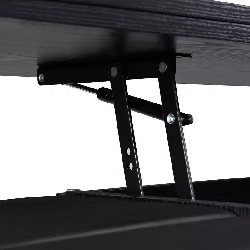 Table basse relevable multifonctionnelle et moderne avec rangement dissimulé, 4 tabourets et roulettes, parfaite pour les espaces de vie modernes.