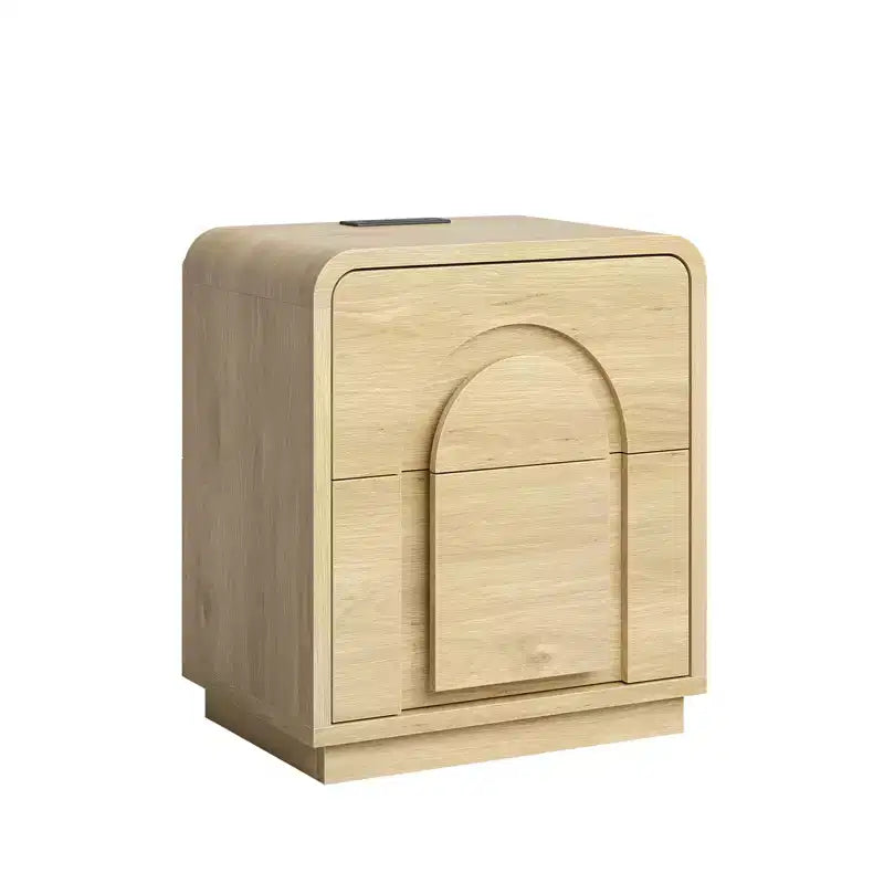 Tables de chevet lot de 2 avec station de recharge, tables d'appoint LED modernes avec 2 tiroirs, 2 tables de chevet avec rangement pour chambre et salon