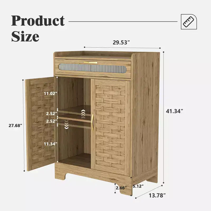Meuble bas de bar à café, Armoire de rangement avec tiroir et étagère réglable, Meuble d'appoint pour cuisine, salle à manger, salle de bain, entrée