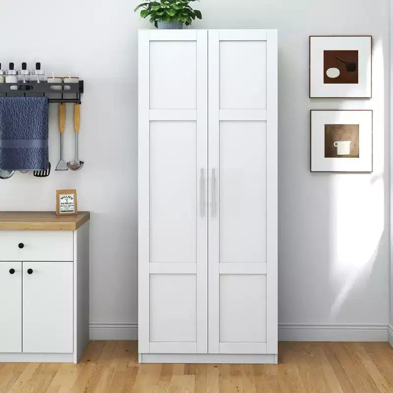 Okak Modern Tall Cabinet, Freestanding Pantry Cabinet with 2 Doors and 4 Shelves, Storage Cabinet for Living Room, Dining Room, Kitchen