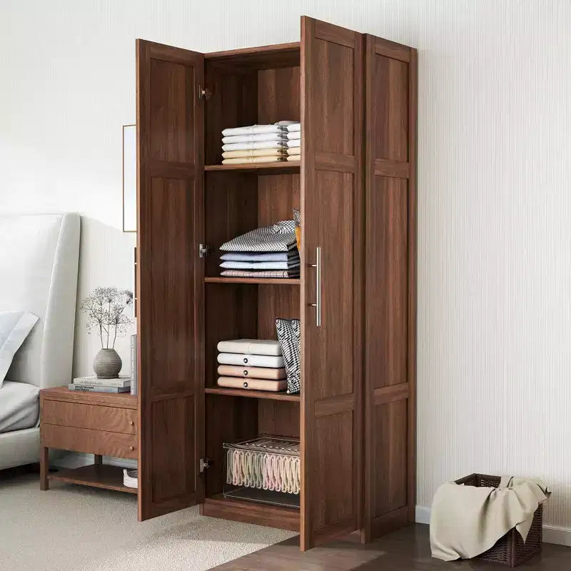 Armoire haute moderne, Meuble de rangement autoportant avec 2 portes et 4 étagères, Meuble de rangement pour salon, salle à manger, cuisine