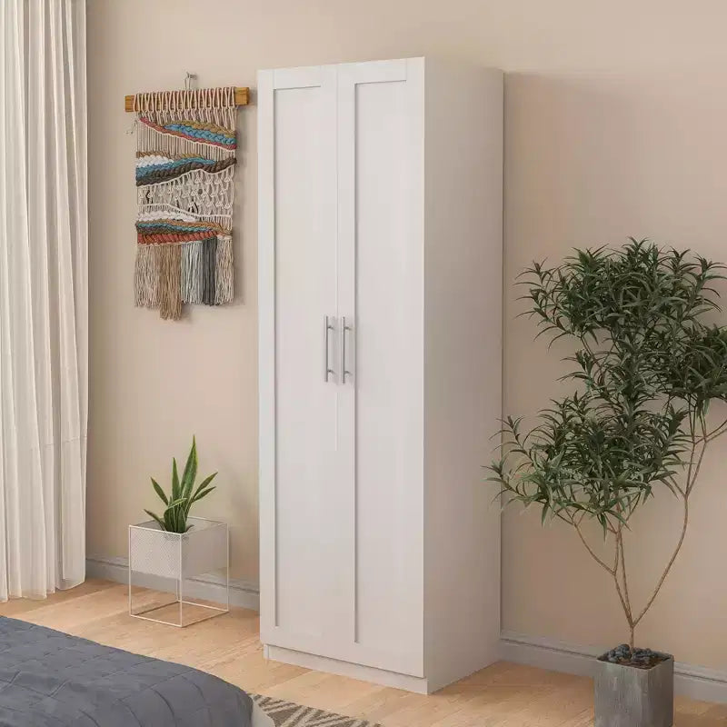 Armoire haute moderne, Meuble de rangement autoportant avec 2 portes et 4 étagères, Meuble de rangement pour salon, salle à manger, cuisine