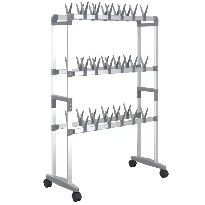 vidaXL Shoe Rack with Wheels Silver 26x10.6x39.4