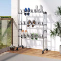 Meuble à chaussures à roulettes Argent 26x10,6x39,4