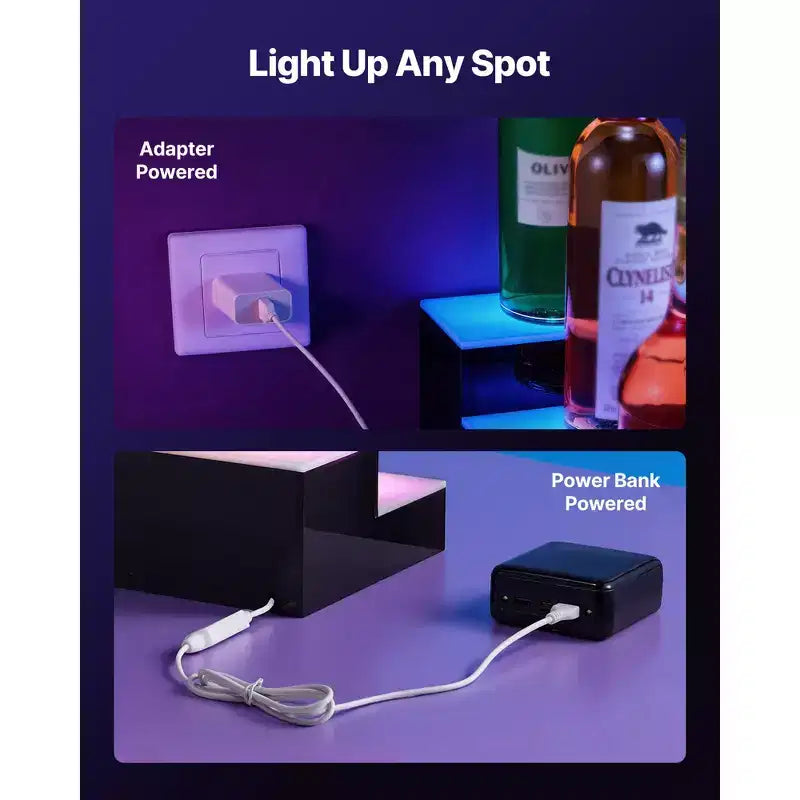 Présentoir à Bouteilles Lumineux LED, 2 Étages 40 pouces, Prend en Charge l'USB, Étagère de Bar Lumineuse en Acrylique avec Télécommande RF et Contrôle par Application, Noir+Blanc