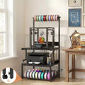 Besiost Large Printer Stand with 4-Tier Storage and Charging Station, 3D Printer Table with Filament Storgae and Rolling