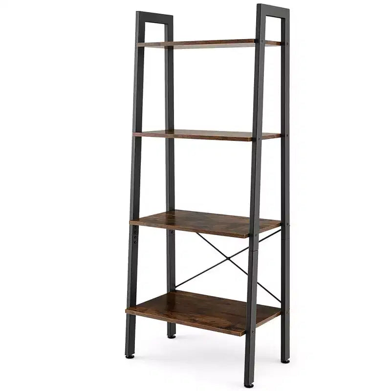 Étagère à livres échelle en bois à 4 niveaux Étagère de présentation