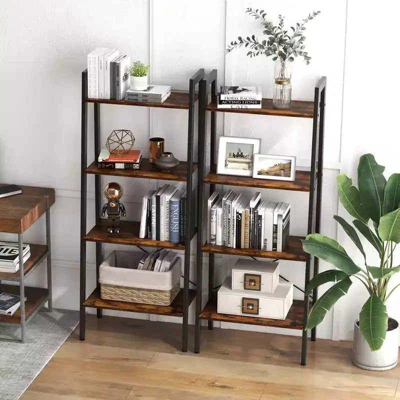 Étagère à livres échelle en bois à 4 niveaux Étagère de présentation