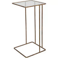 Uttermost Modern Glam Iron Square Accent Side End Table 12 Wide Gold Clear Glass Tabletop for Living Room Bedroom Bedside House