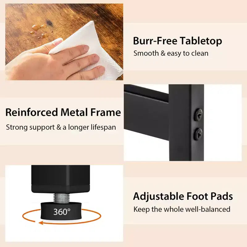 Bureau d'angle en L pour ordinateur avec étagères de rangement Noir/Marron rustique