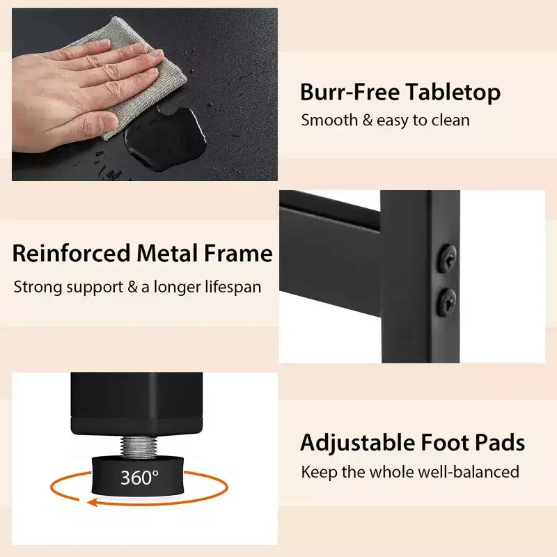 Bureau d'angle en L pour ordinateur avec étagères de rangement Noir/Marron rustique