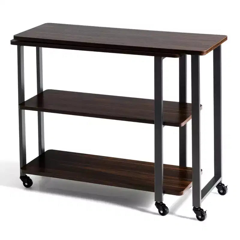 Table d'appoint de canapé en noyer brevetée, bibliothèque rotative, table de bout avec roulettes
